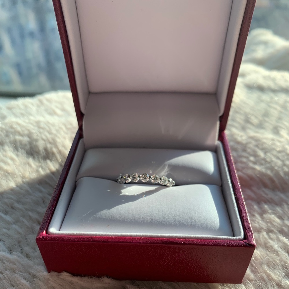 Diamond White Gold Wedding Band Size 4